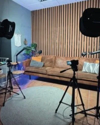 A storyteller’s podcast studio