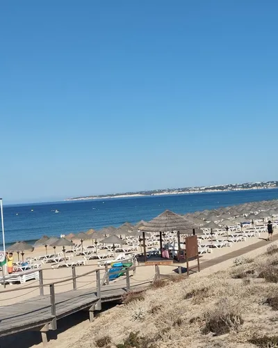The wooden walkway along Salgados Lagoon in the Algarve