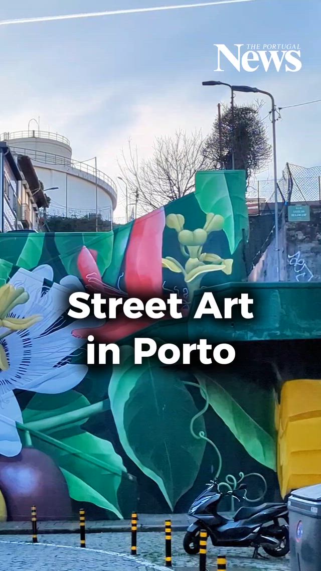 “Passiflora” is a vibrant street art mural in Porto