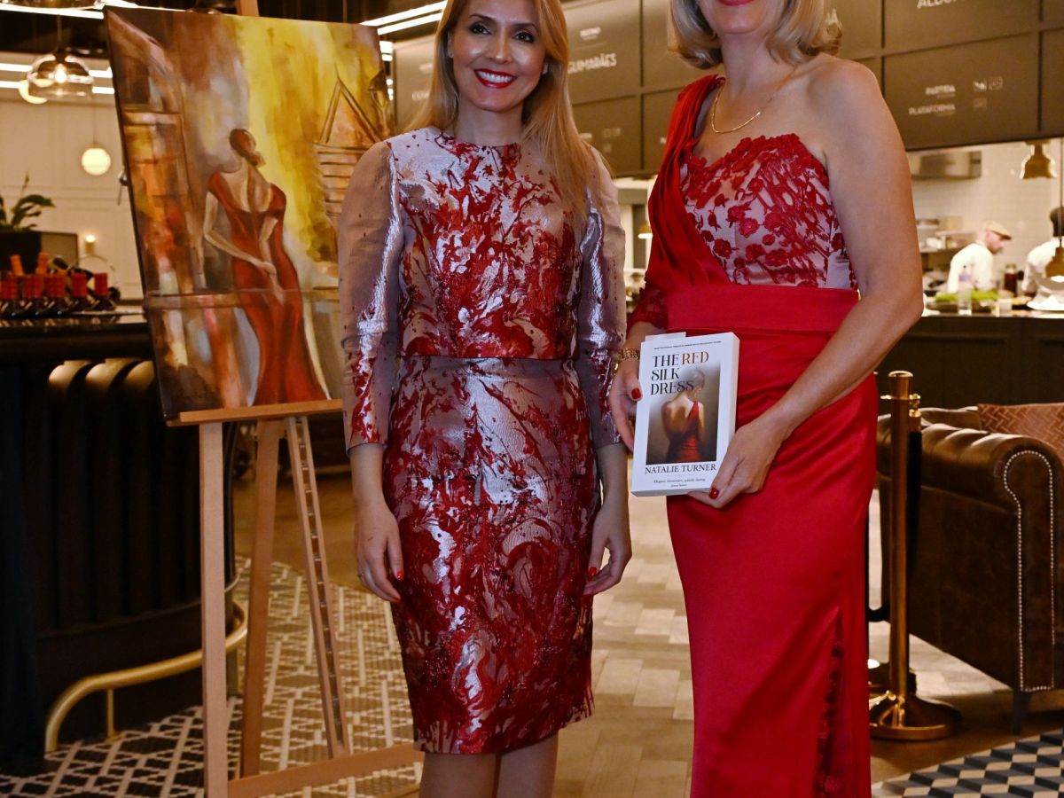 Natalie Turner and Catarina Castanho at the Lisbon launch of The Red Silk Dress.